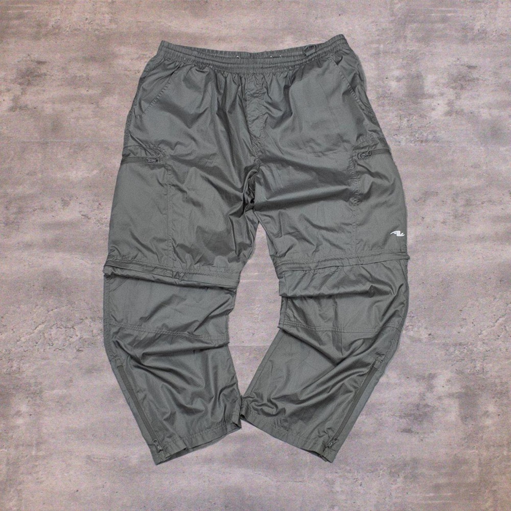 Y2K 00's Athletic Works Grey Baggy Relax Fit Wide Legged Cargo Track Pant's